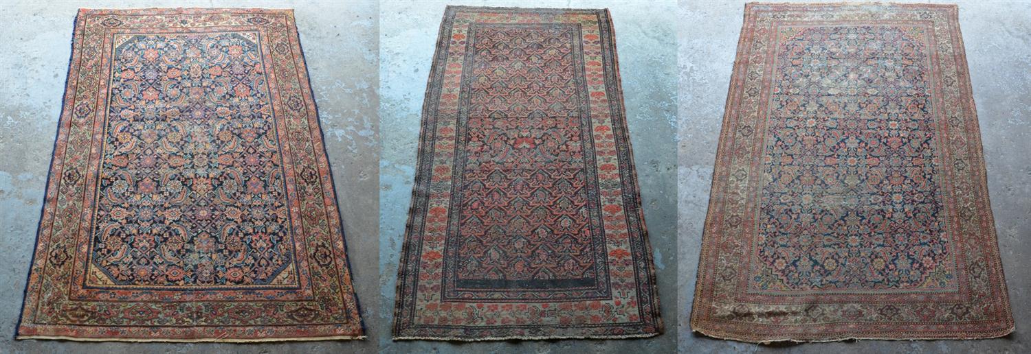 Appraisal: Northwest Persian throw rugs all with wear and damage x