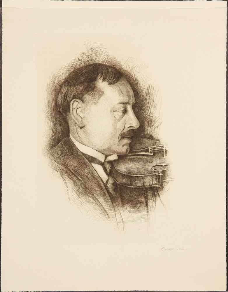 Appraisal: ETCHING - Bust Portrait of Violinist Conductor Richard Rudolph Czerwonky