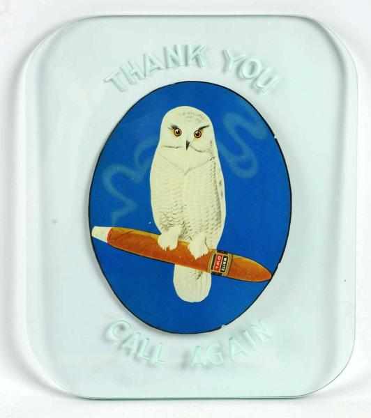 Appraisal: Glass White Owl Change Receiver Circa s to s Likely