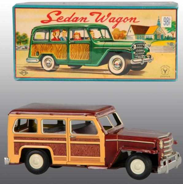 Appraisal: Tin Woody Station Wagon Friction Toy Description Japanese Working Made