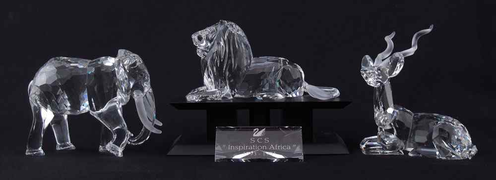 Appraisal: SWAROVSKI CRYSTAL INSPIRATION AFRICA FIGURINES To include The ELEPHANT D