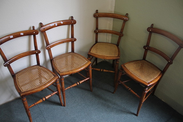 Appraisal: A SET OF FOUR STAINED VICTORIAN BEECHWOOD BEDROOM CHAIRS