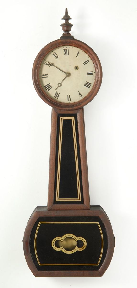 Appraisal: ANTIQUE AMERICAN BOSTON BANJO CLOCK Possibly by E Howard Mahogany