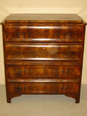 Appraisal: A CONTINENTAL MAHOGANY CHEST th century the stepped and banded