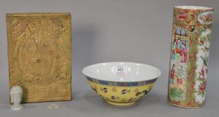 Appraisal: Group of Asian items to include Famille Rose bowl with