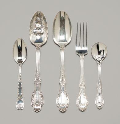 Appraisal: pieces Tiffany sterling flatware pieces Richelieu pieces Wave Edge various