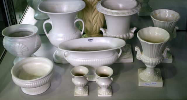 Appraisal: A group of white ceramic urns various sizes and makers