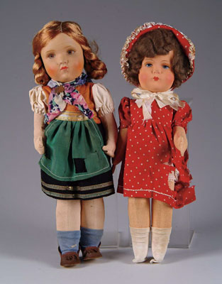 Appraisal: LOT OF TWO FOREIGN DOLLS all original French celluloid and