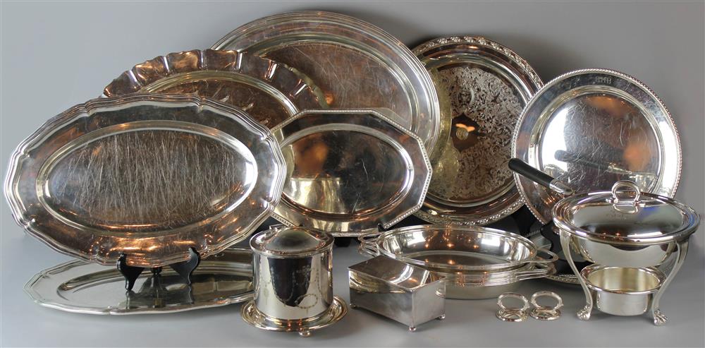 Appraisal: GROUP OF THIRTEEN SILVERPLATE SERVING PIECES INCLUDING GORHAM AND CHRISTOFLE