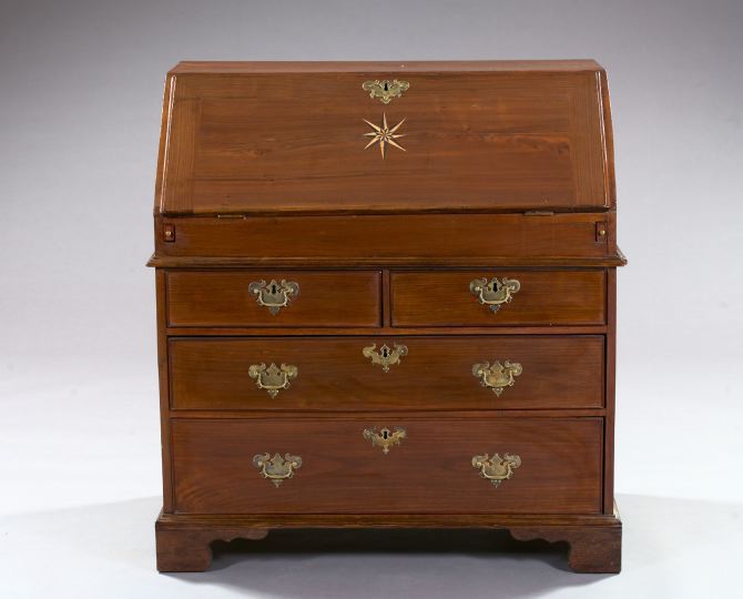 Appraisal: George III Mahogany and Inlay Slant-Front Writing Desk second quarter