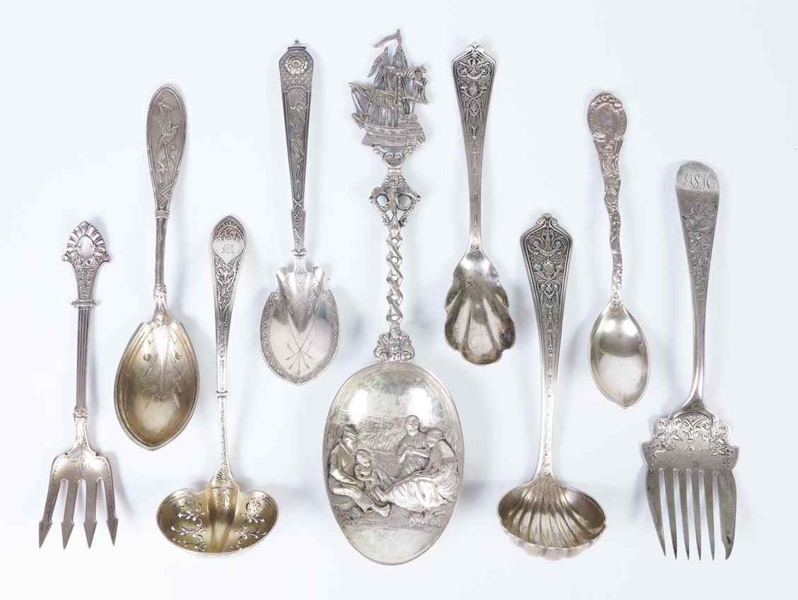 Appraisal: PIECE ESTATE STERLING SERVING PIECES To include Gorham ''Japanese'' spoon