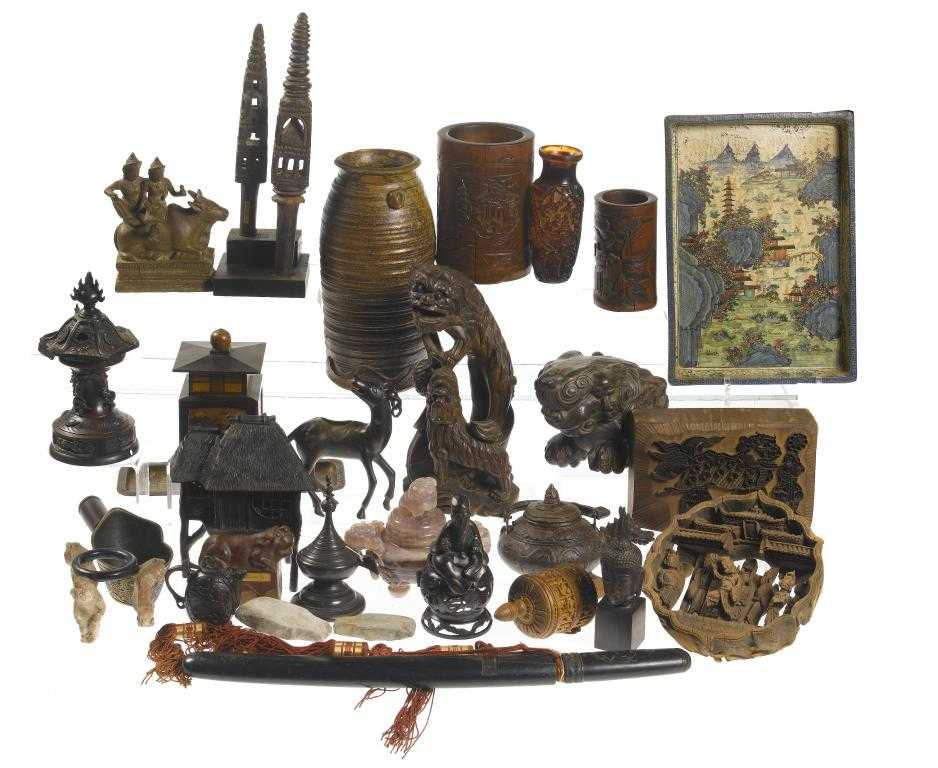 Appraisal: A COLLECTION OF SOUTH EAST ASAIN WOOD BRONZE AND OTHER