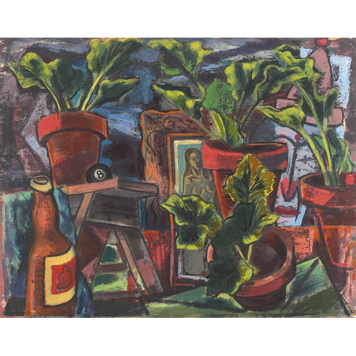 Appraisal: Paul Kauver Smith Abstract Still Life c oil on board