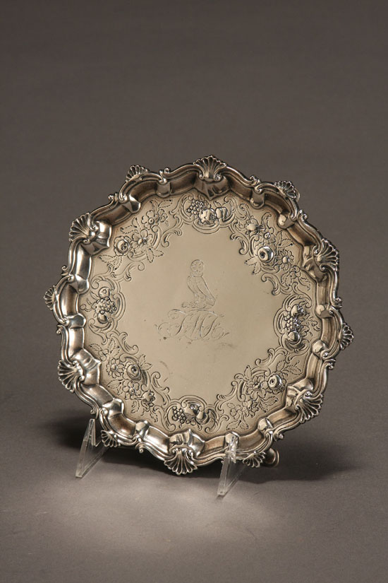 Appraisal: Lot Property of Various Owners George III Silver Waiter Robert