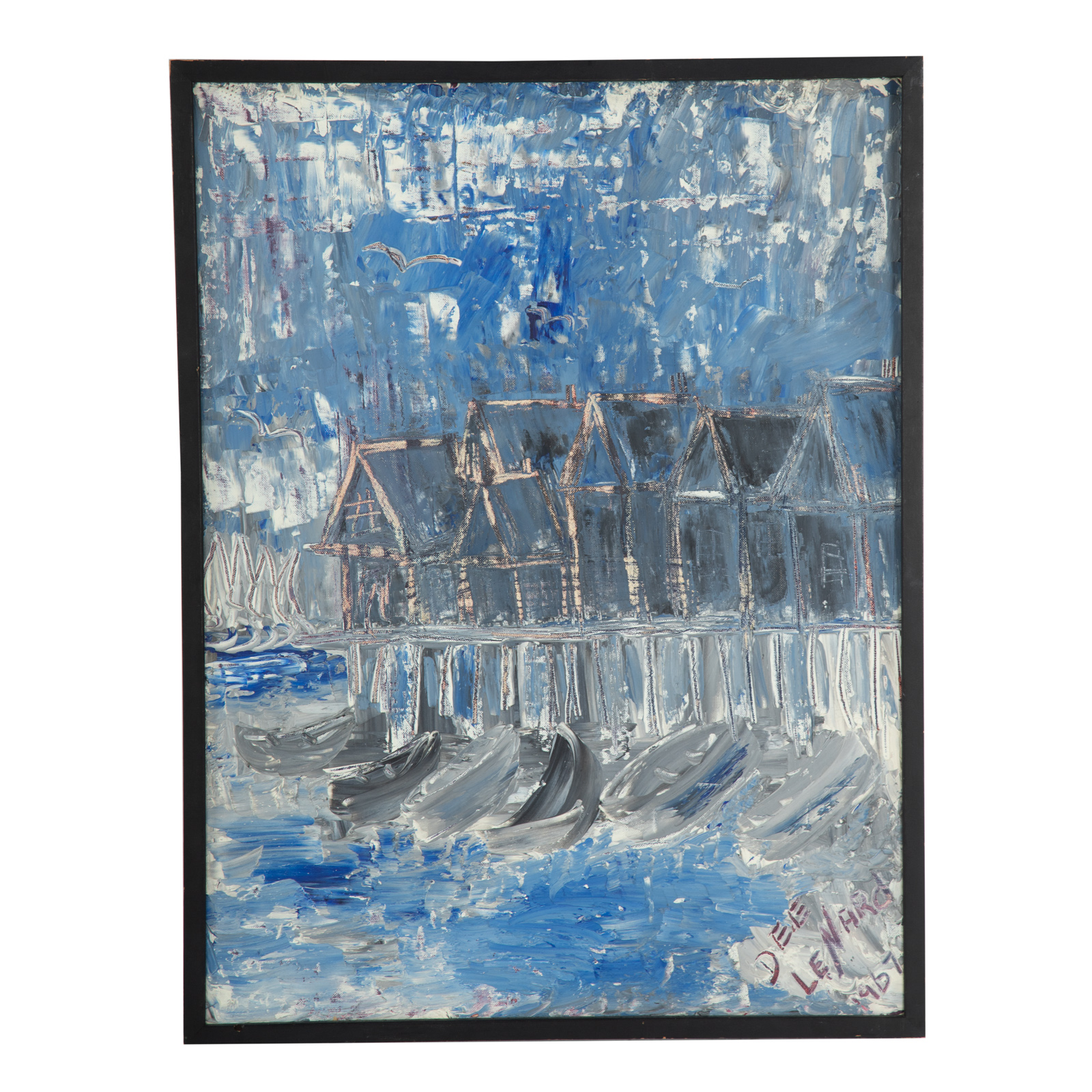 Appraisal: DEE LENARD ABSTRACT IN BLUE OIL th century Oil on