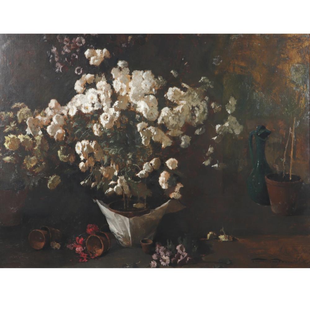 Appraisal: EMIL SOREN CARLSEN NEW YORK CALIFORNIA DENMARK - WHITE CHRYSANTHEMUMS