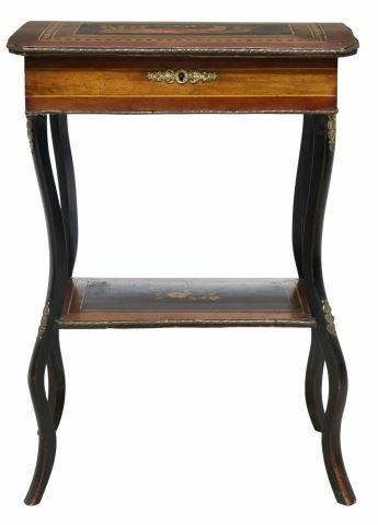 Appraisal: French Napoleon III period marquetry sewing table mid th c