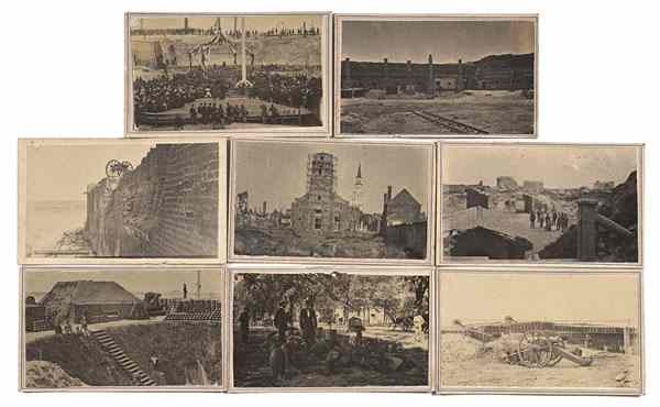 Appraisal: Wartime Charleston Group of Eight Scarce CDV Exterior Views Eight