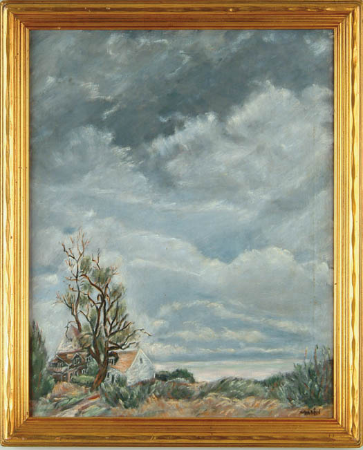 Appraisal: JOHN MARIN - GRAY SKIES Oil on canvas scene shows