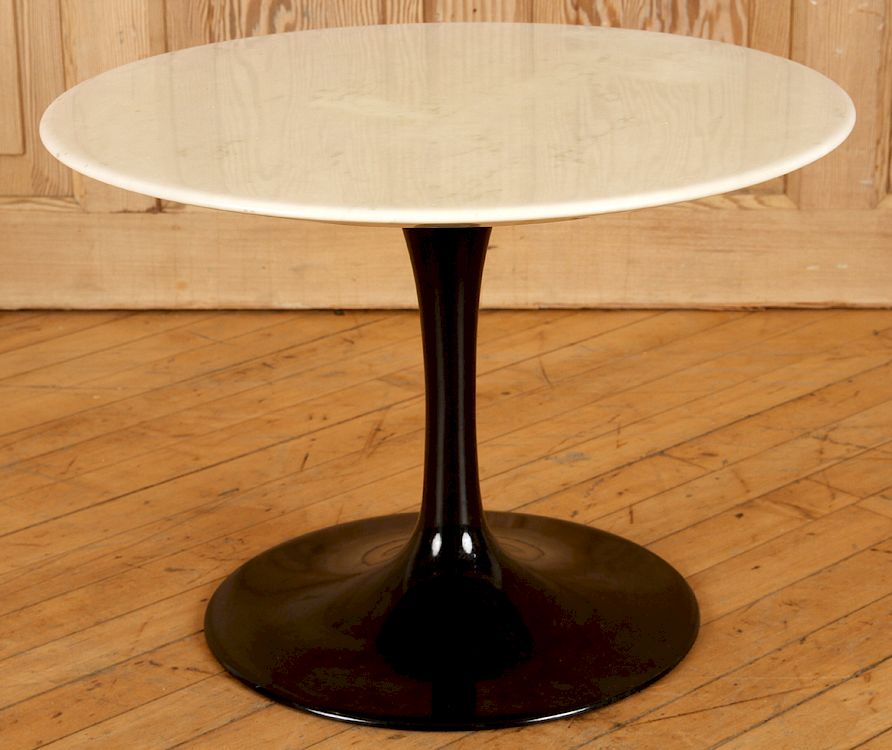 Appraisal: EERO SAARINEN FOR KNOLL MARBLE TOP SIDE TABLE An Eero