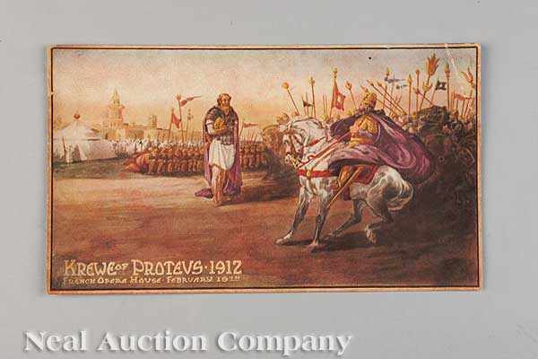 Appraisal: Mardi Gras Krewe of Proteus Ball Invitation February Zoroaster