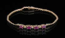 Appraisal: A Ladies' Gold Ruby and Diamond Bracelet k yellow gold