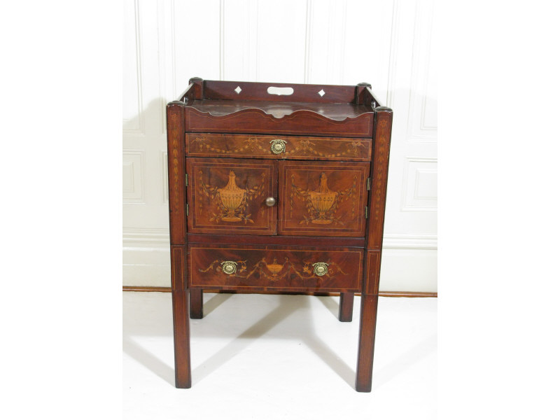 Appraisal: Inlaid Side Stand English early th c mahogany with all