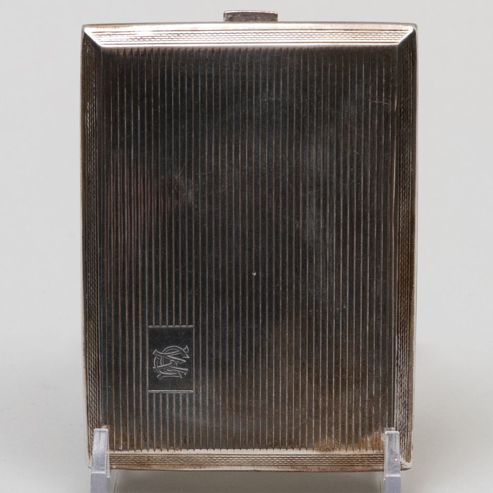 Appraisal: Austrian Silver Cigarette Case Marked probably for ' ' monogrammed