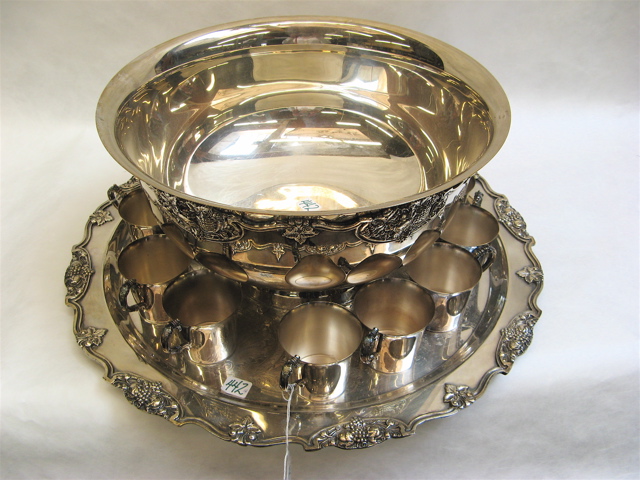 Appraisal: WALLACE SILVER PLATED PUNCH SET pieces in the Harvest pattern