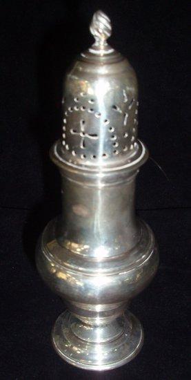 Appraisal: A sugar caster makers marks rubbed London of baluster form