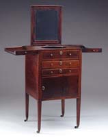 Appraisal: INTERESTING MAHOGANY ENGLISH WASH STAND The top has two hinged