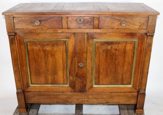 Appraisal: French Restoration period buffet bas in walnut with bronze trim