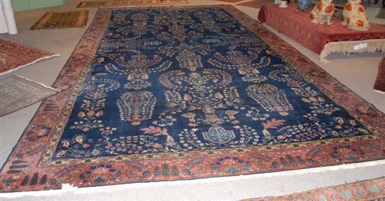 Appraisal: Indo Persian Sarouk Rug Blue Ground ' x '