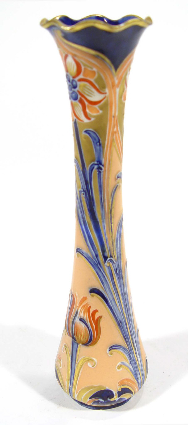 Appraisal: Moorcroft McIntyre slender vase hand painted and tubelined with Alhambra