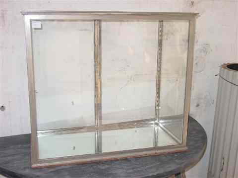 Appraisal: VINTAGE NICKLE PLATED FRENCH GLASS AND METAL VITRINE CABINET h