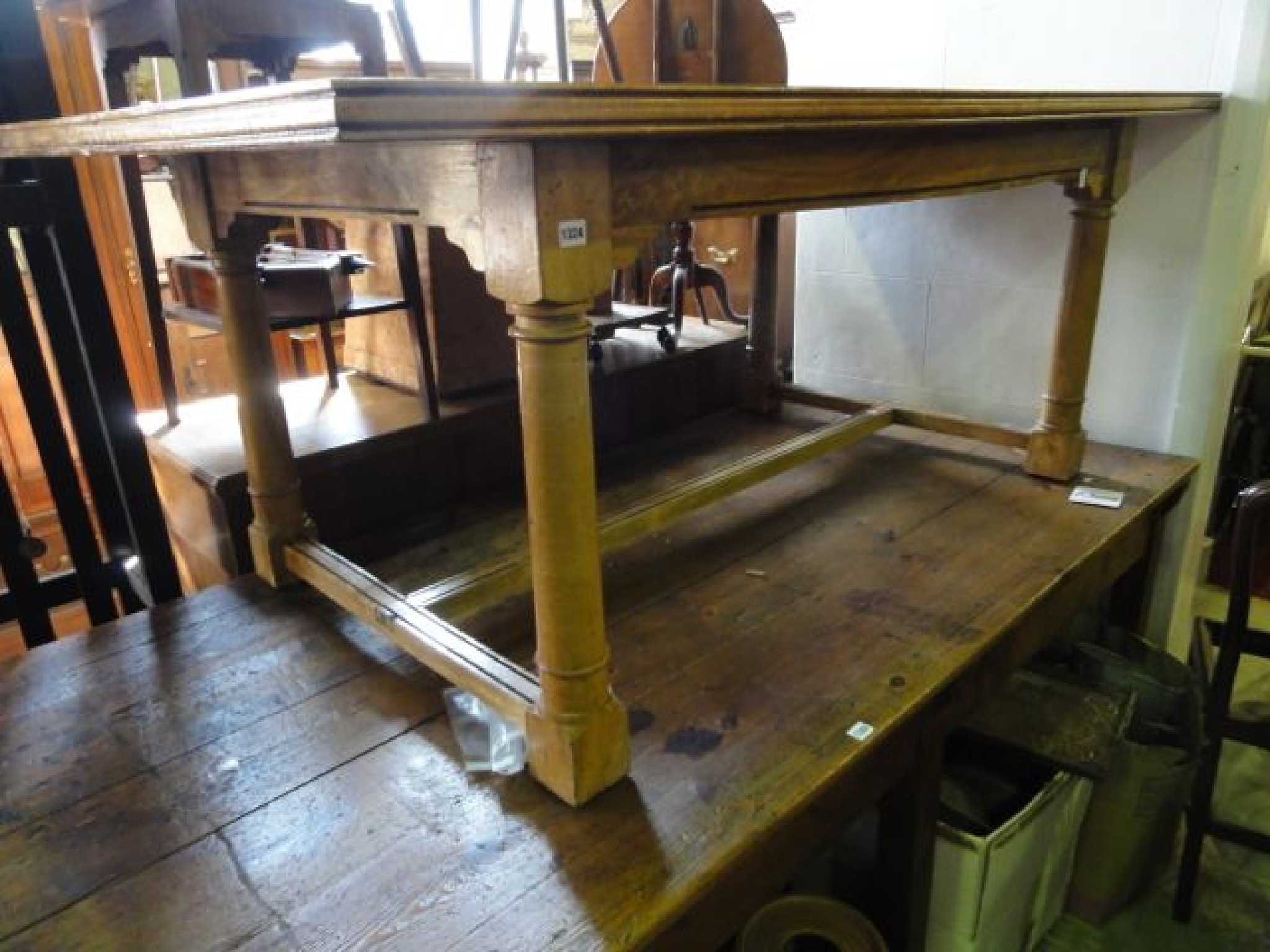 Appraisal: A hardwood refectory table the rectangular top with moulded outline