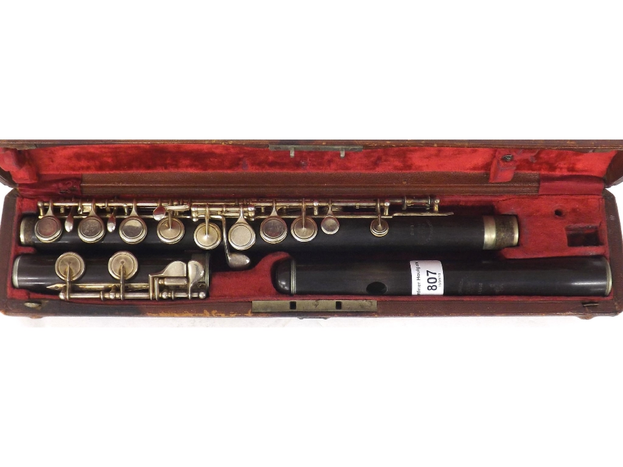 Appraisal: German rosewood and nickel mounted flute stamped Mollenhauer Se Fulda