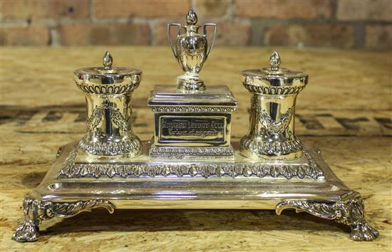 Appraisal: Sale Lot A Silver Victorian Inkwell Length inches base