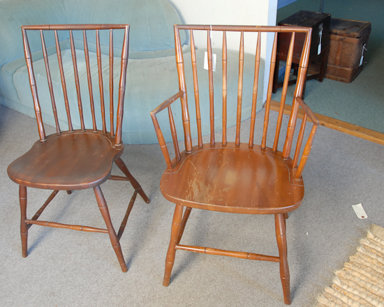 Appraisal: Windsor-Style Chairs Side chairs Arm chair