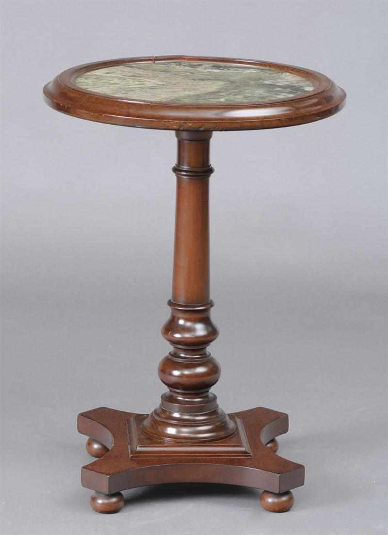 Appraisal: WILLIAM IV MAHOGANY PEDESTAL TABLE The circular top with figured