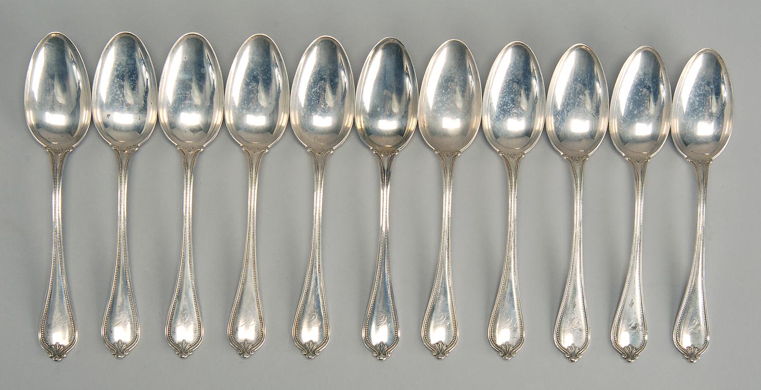 Appraisal: ELEVEN STERLING SILVER TEASPOONS BY TOWLE MFG CO in the