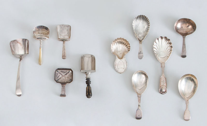 Appraisal: GROUP OF TEN GEORGIAN AND VICTORIAN SILVER CADDY SPOONS AND