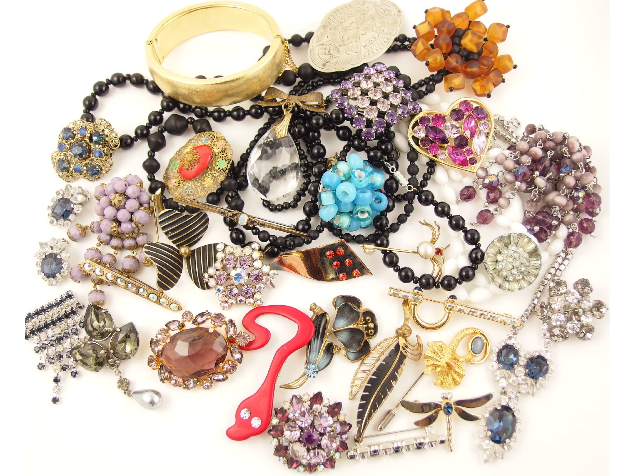 Appraisal: A collection of vintage costume jewellery to include Czech glass