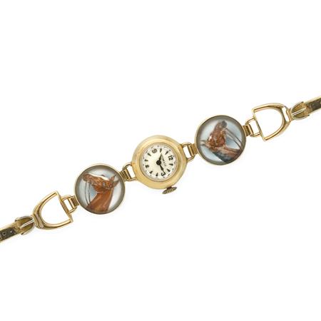 Appraisal: Gold and Reverse Crystal Intaglio Wristwatch Tiffany Co Estimate -