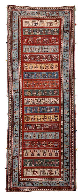 Appraisal: Shiraz Rug Southern Iran th century mixed Soumak flat stitch