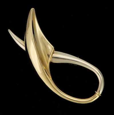 Appraisal: A Ladies' Two Tone Gold Brooch k white and yellow