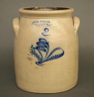 Appraisal: John Burger stoneware crock A th century Stoneware gallon storage