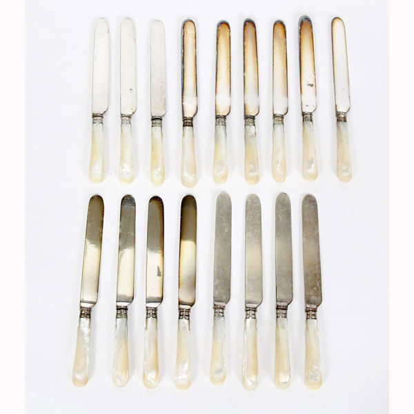 Appraisal: Continental Victorian set of mother of pearl handled dinner knives