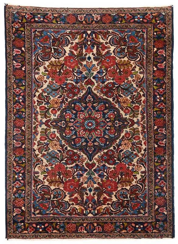 Appraisal: Lilihan Rug Persian th century central blue medallion with white