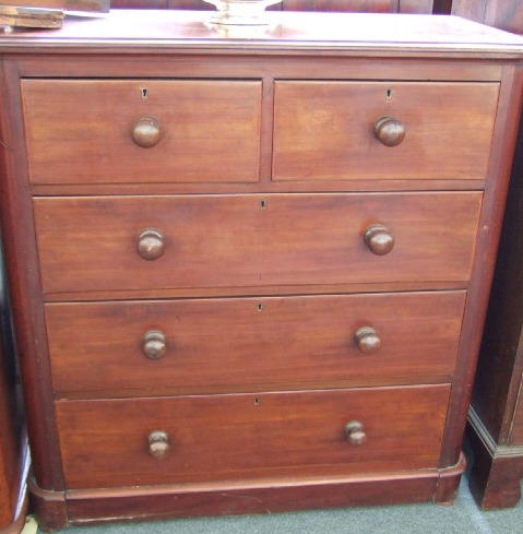 Appraisal: An early th century mahogany chest of two short and